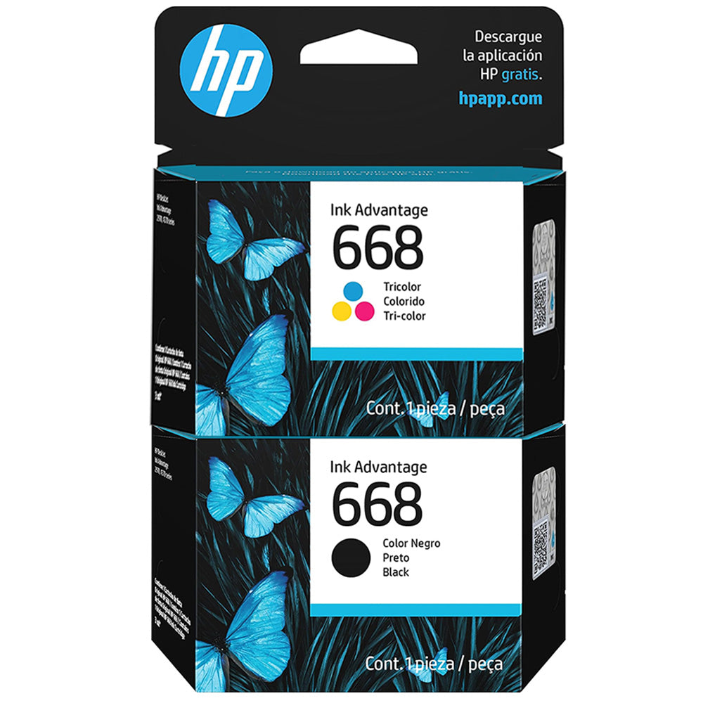 Kit de Tinta HP 668 Original Negro + Tricolor 7FP37VL / 7FP36VL