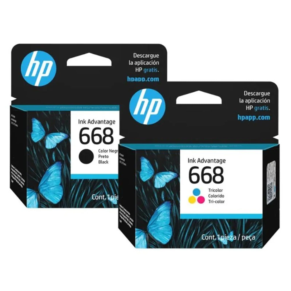Kit de Tinta HP 668 Original Negro + Tricolor 7FP37VL / 7FP36VL