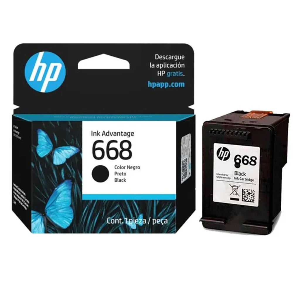 Cartucho Tinta HP 668 Negro Original 7FP37VL – 160 Páginas