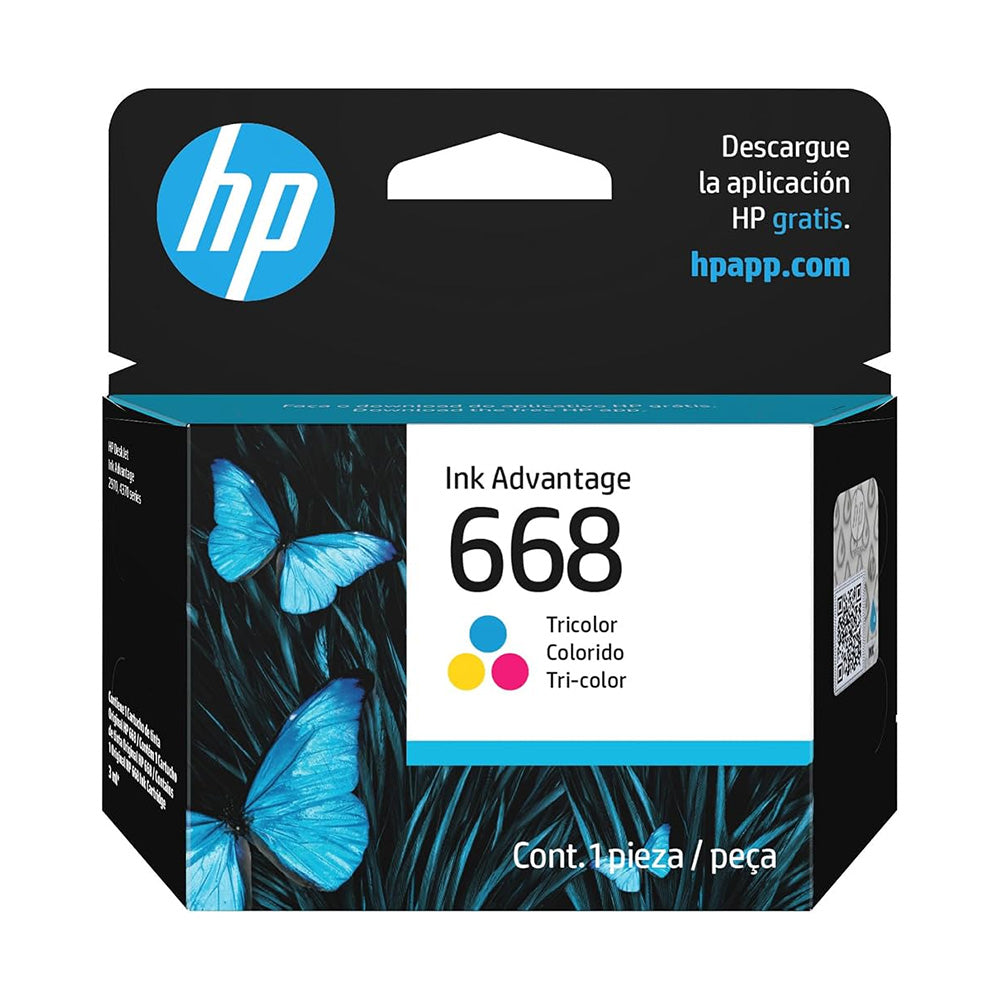 Cartucho de Tinta HP 668 Tricolor Original 7FP36VL – 100 Páginas