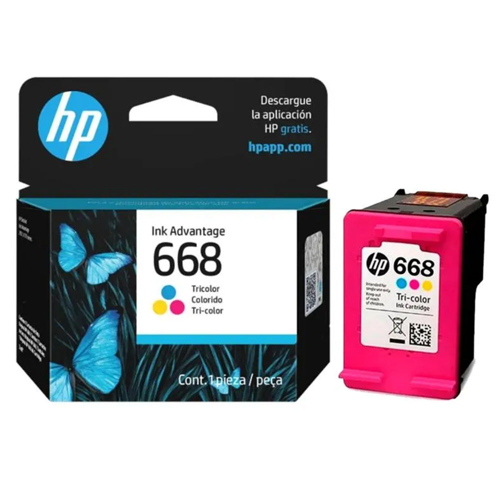 Cartucho de Tinta HP 668 Tricolor Original 7FP36VL – 100 Páginas